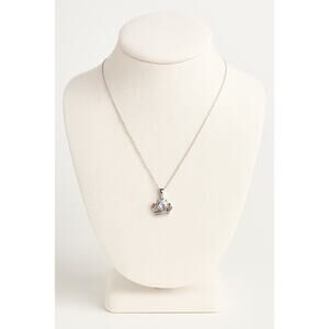 Five Minutes Sterling Silver Crown Necklace with CZ Heart Pendant NIB
